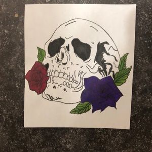 Skull Rose Drawing